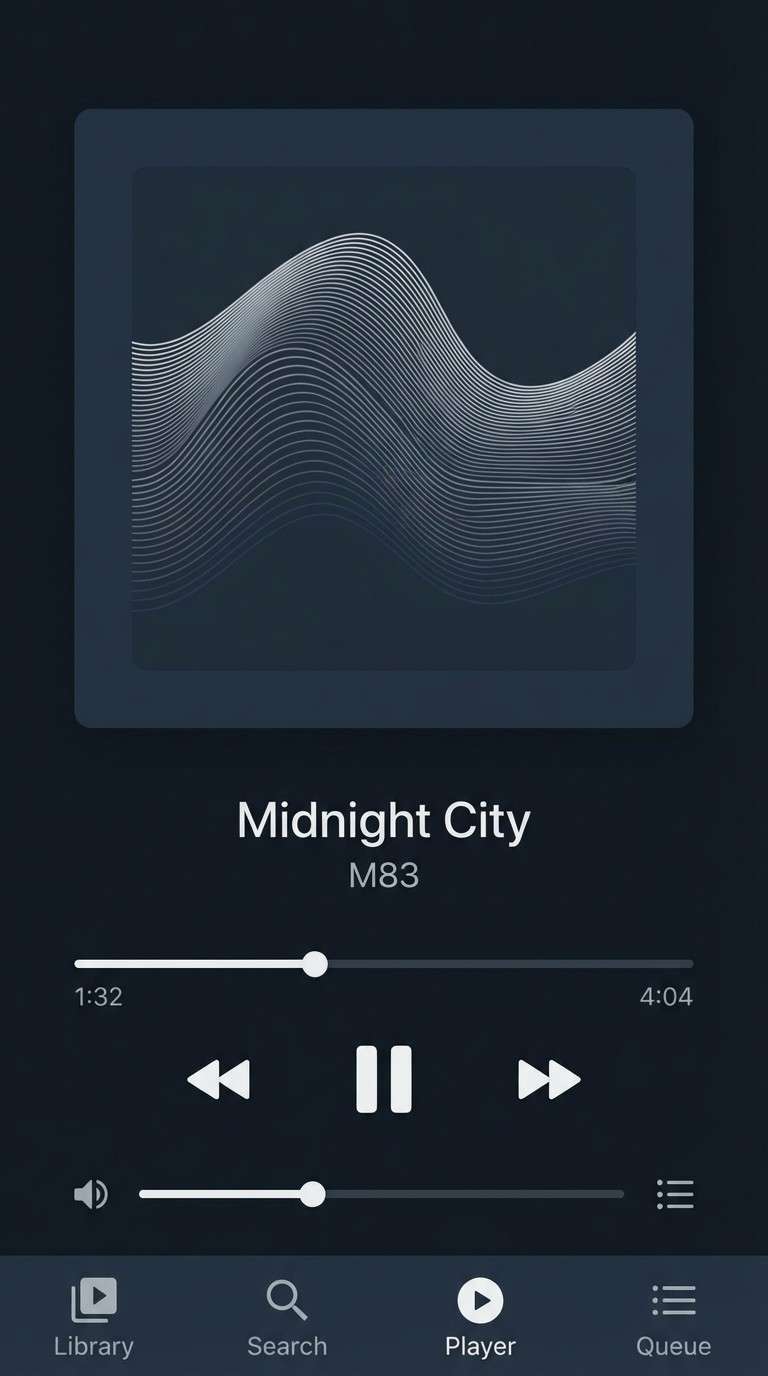 dark audio player ui