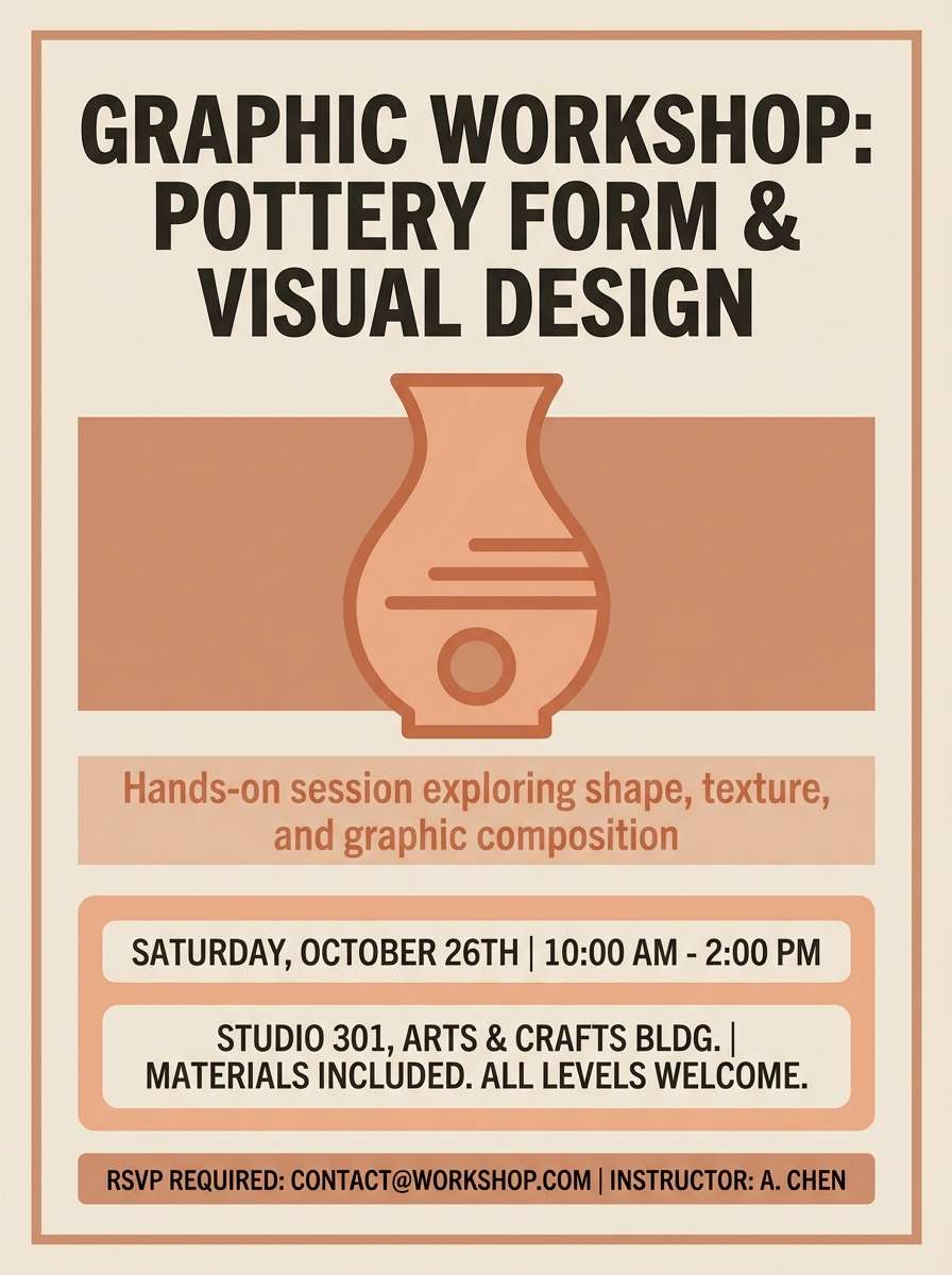 pottery workshop flyer