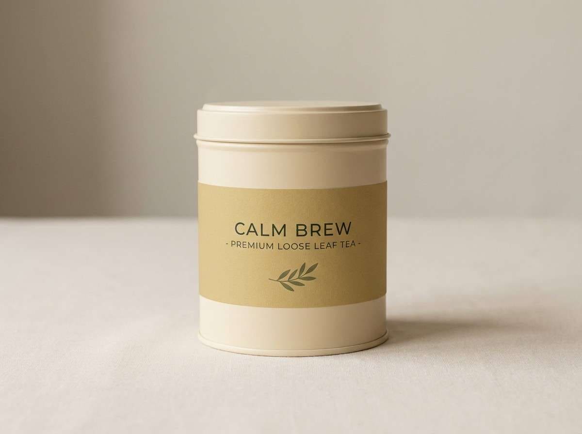 minimal tea tin packaging