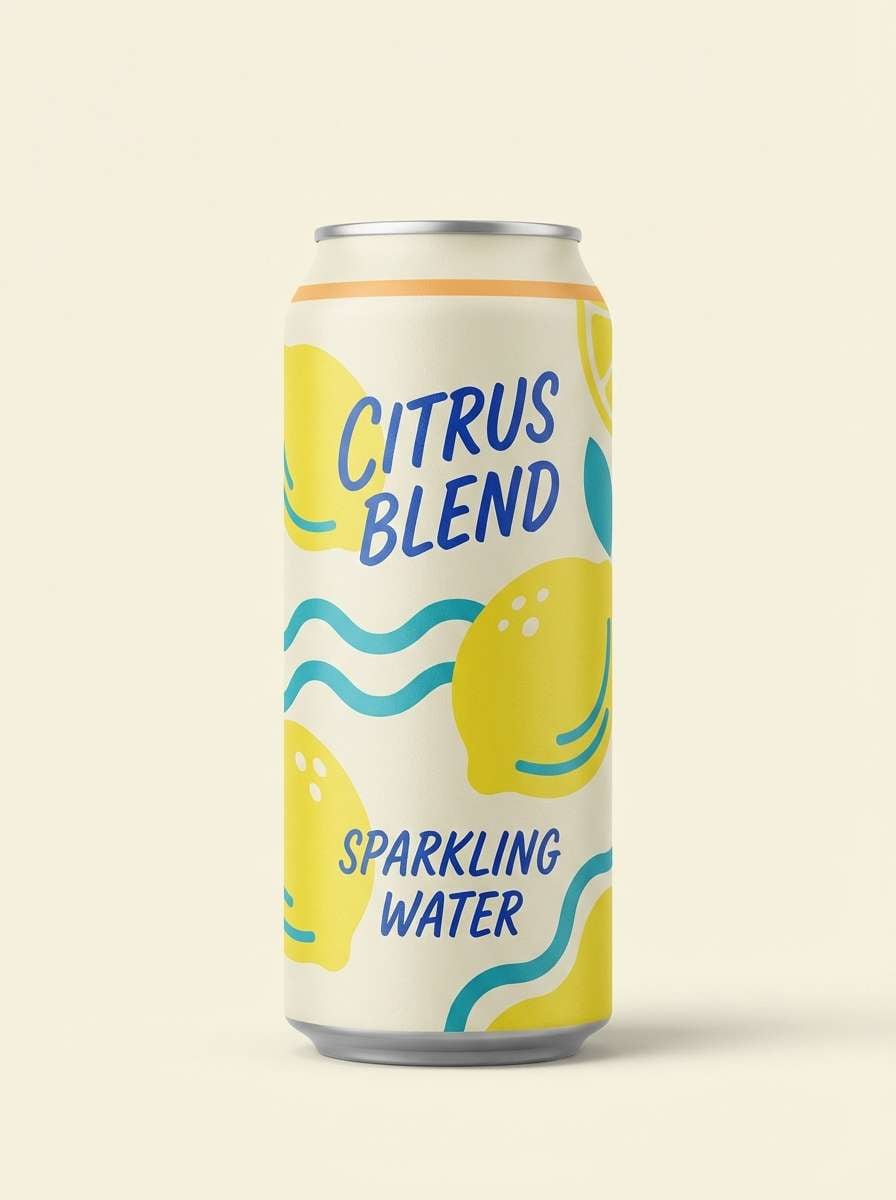 lemon soda can mockup
