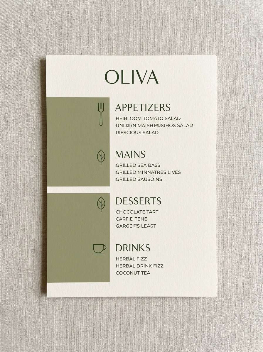 olive restaurant menu