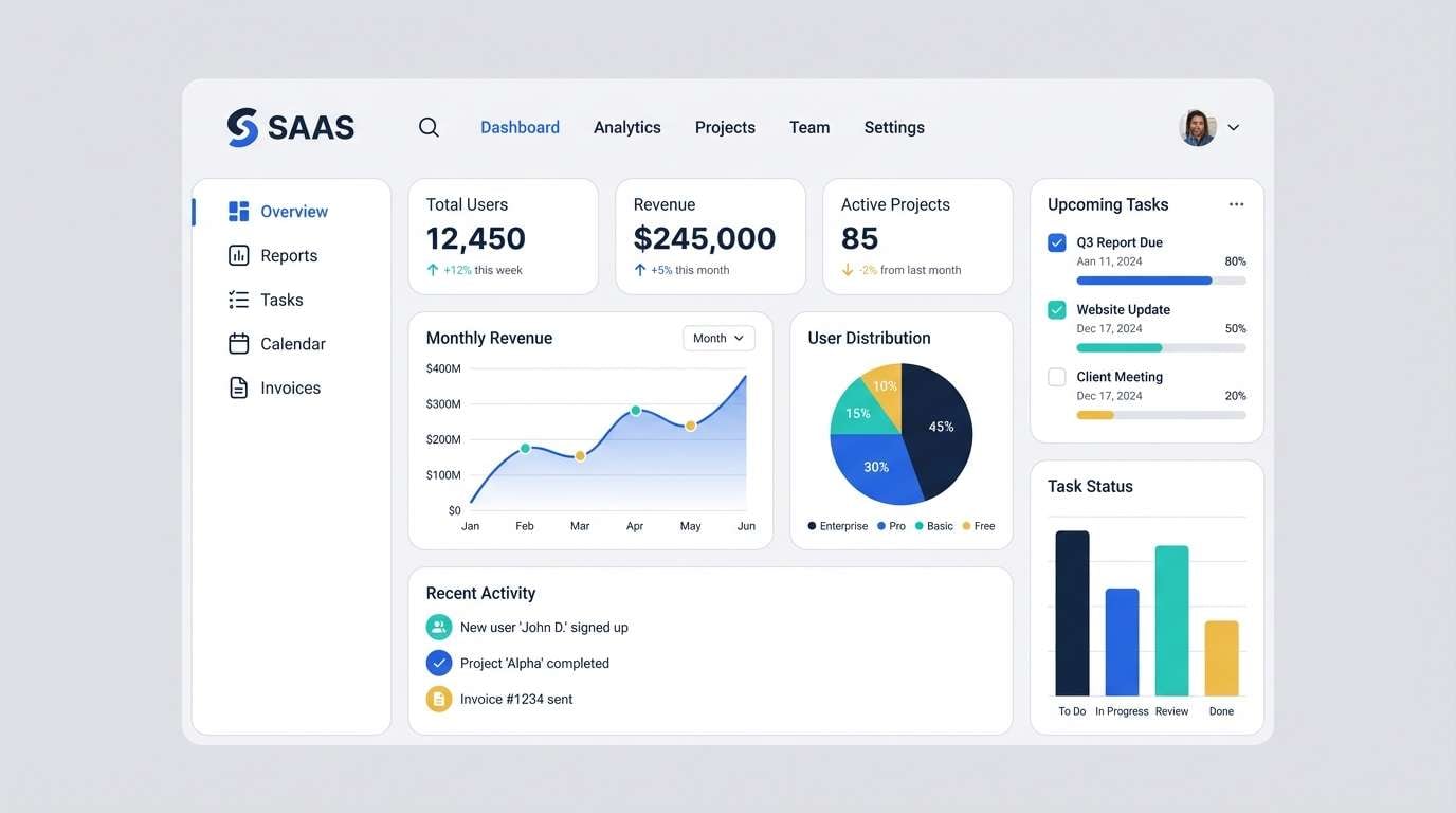 coastal dashboard ui mockup