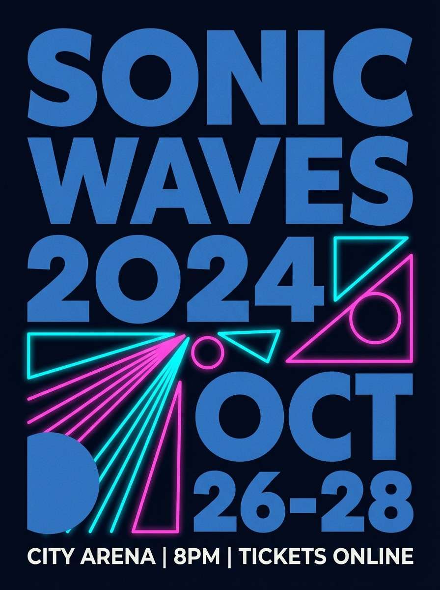 neon event poster layout