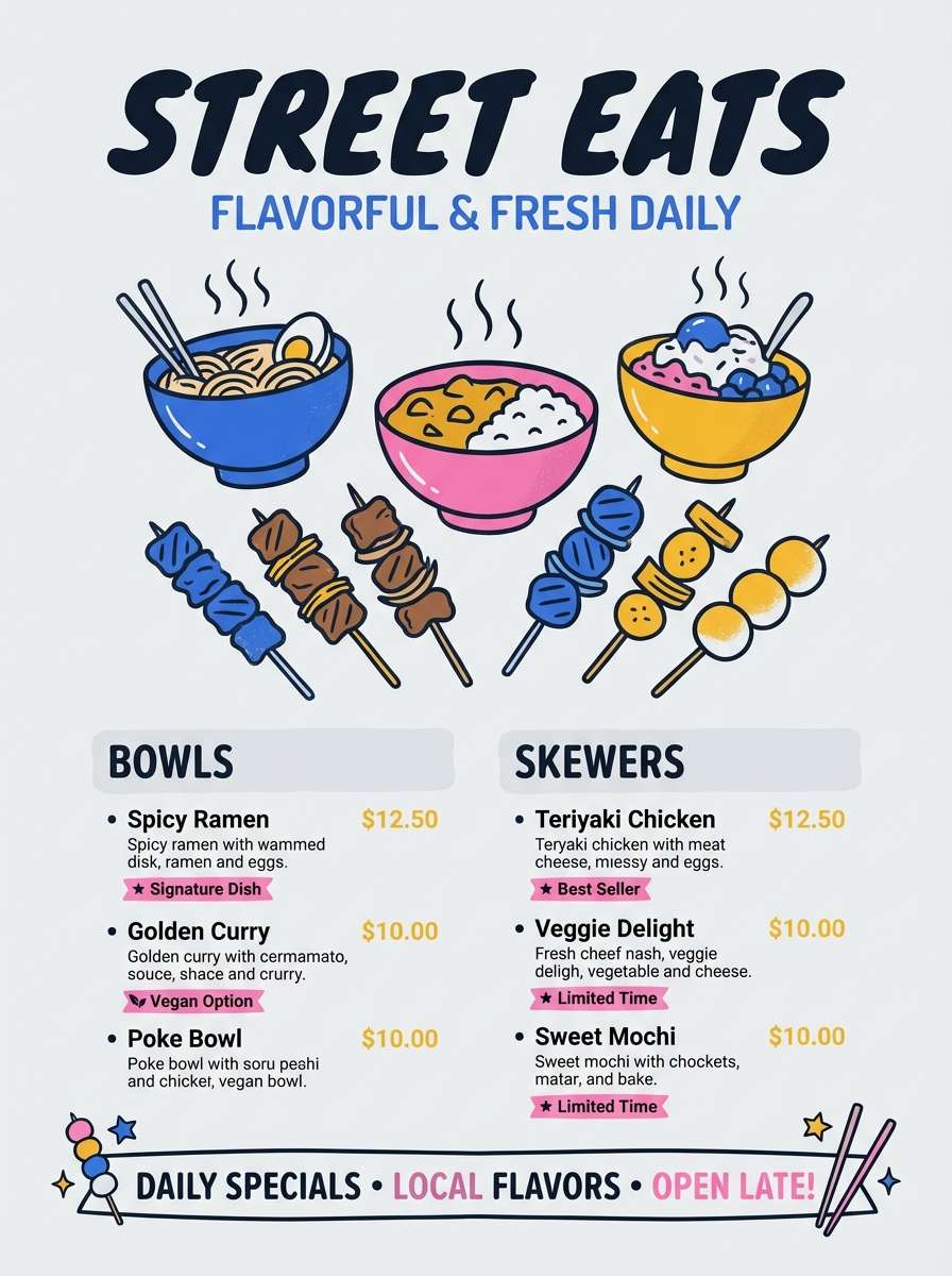 street food flyer design