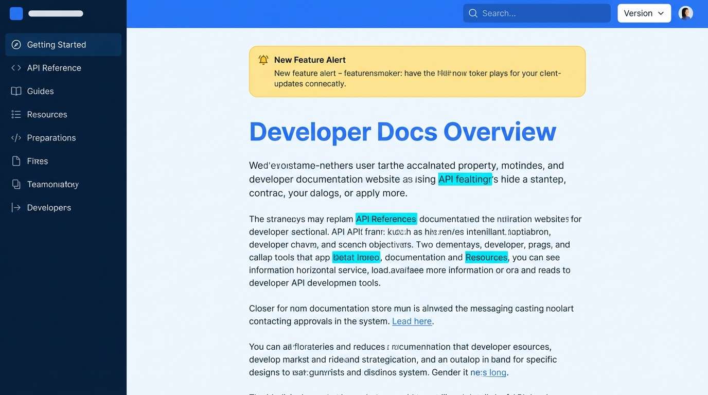 developer docs site layout