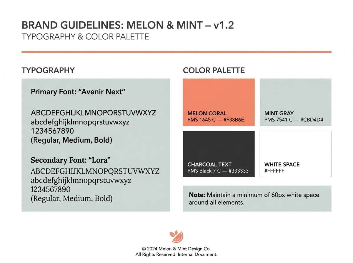 minimal brand guide layout