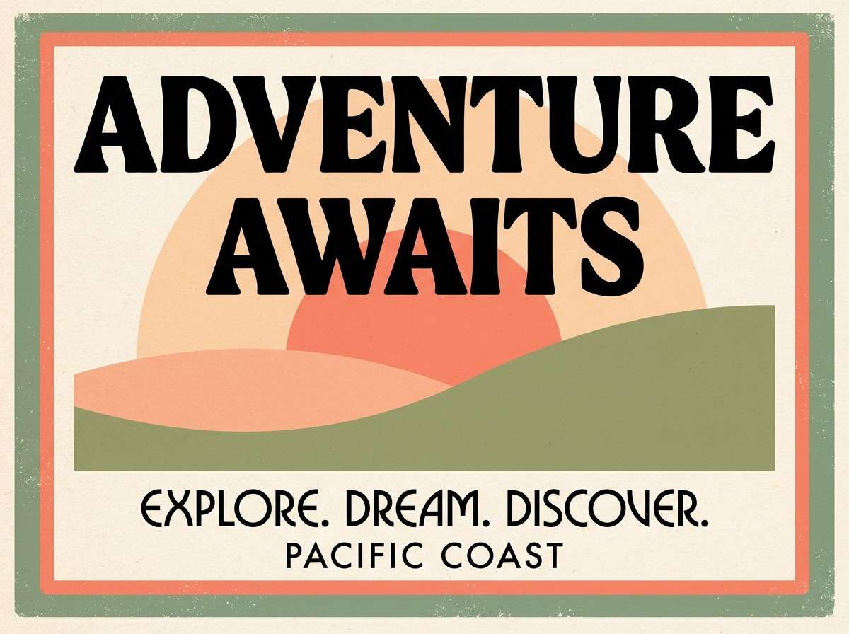 sunset travel poster design