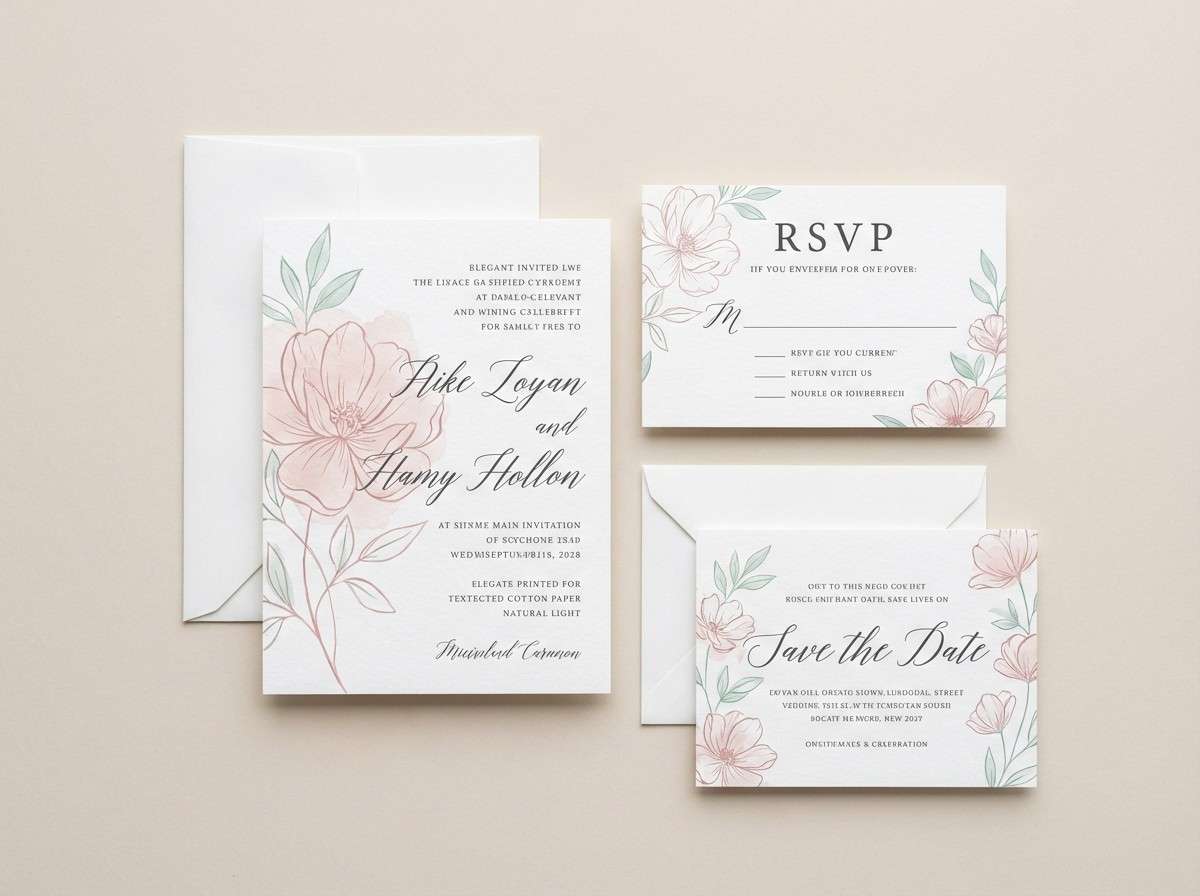 romantic wedding invitation design