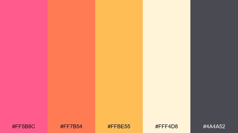 melon flare color palette with hex codes
