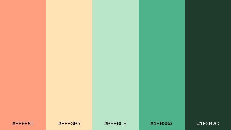melon mojito melon color palette with hex codes