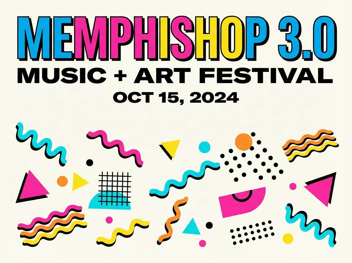 memphis style event poster