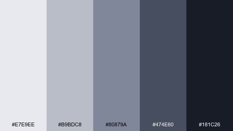 mercury dusk color palette with hex codes