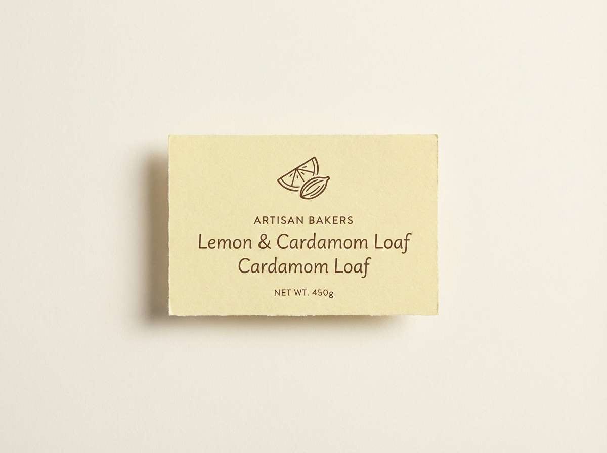 bakery label in soft yellows