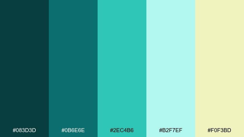 mermaid metallics sea color palette with hex codes
