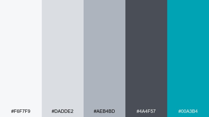 metro chrome color palette with hex codes