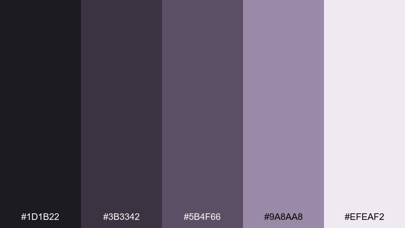 metro purple smoke industrial color palette with hex codes