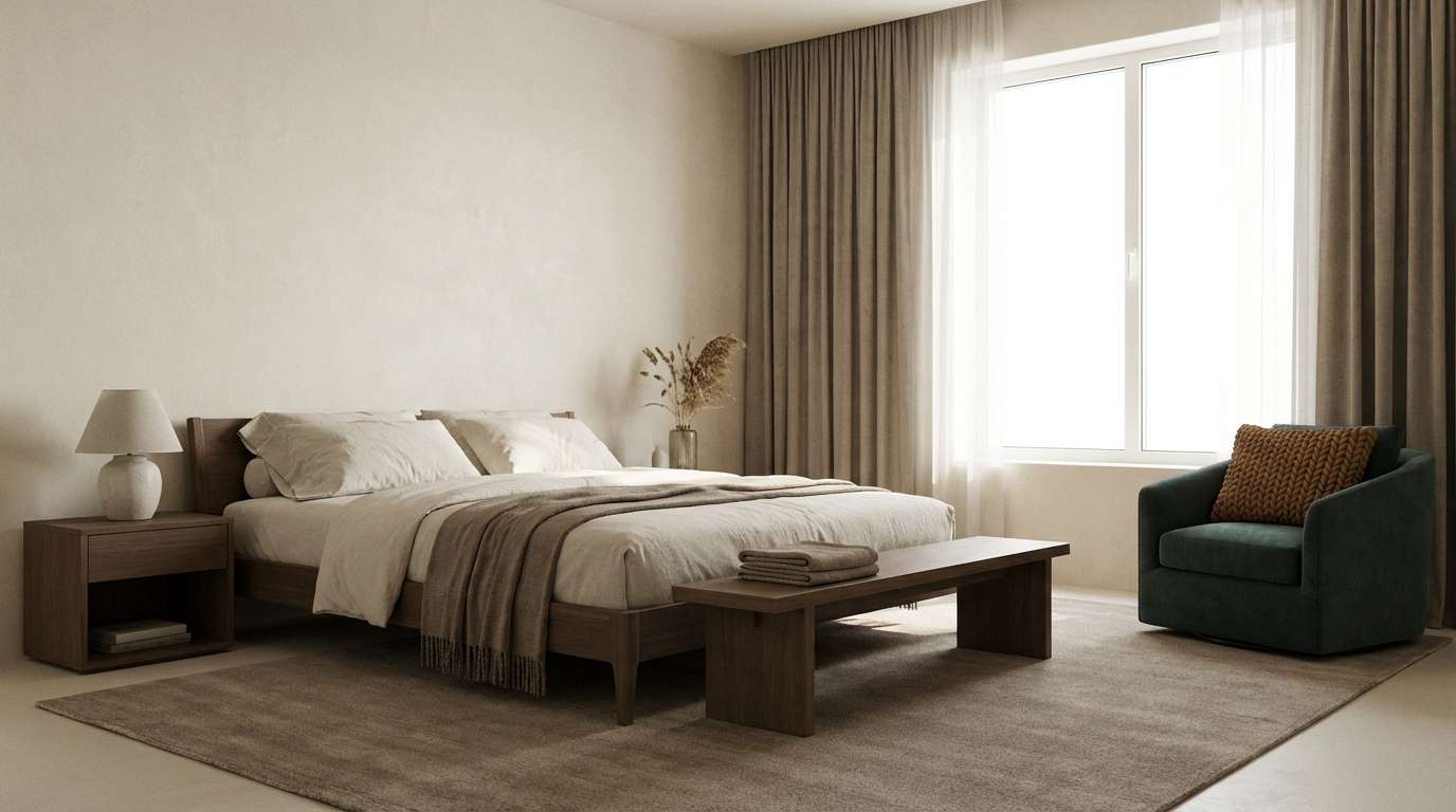 mocha neutral bedroom
