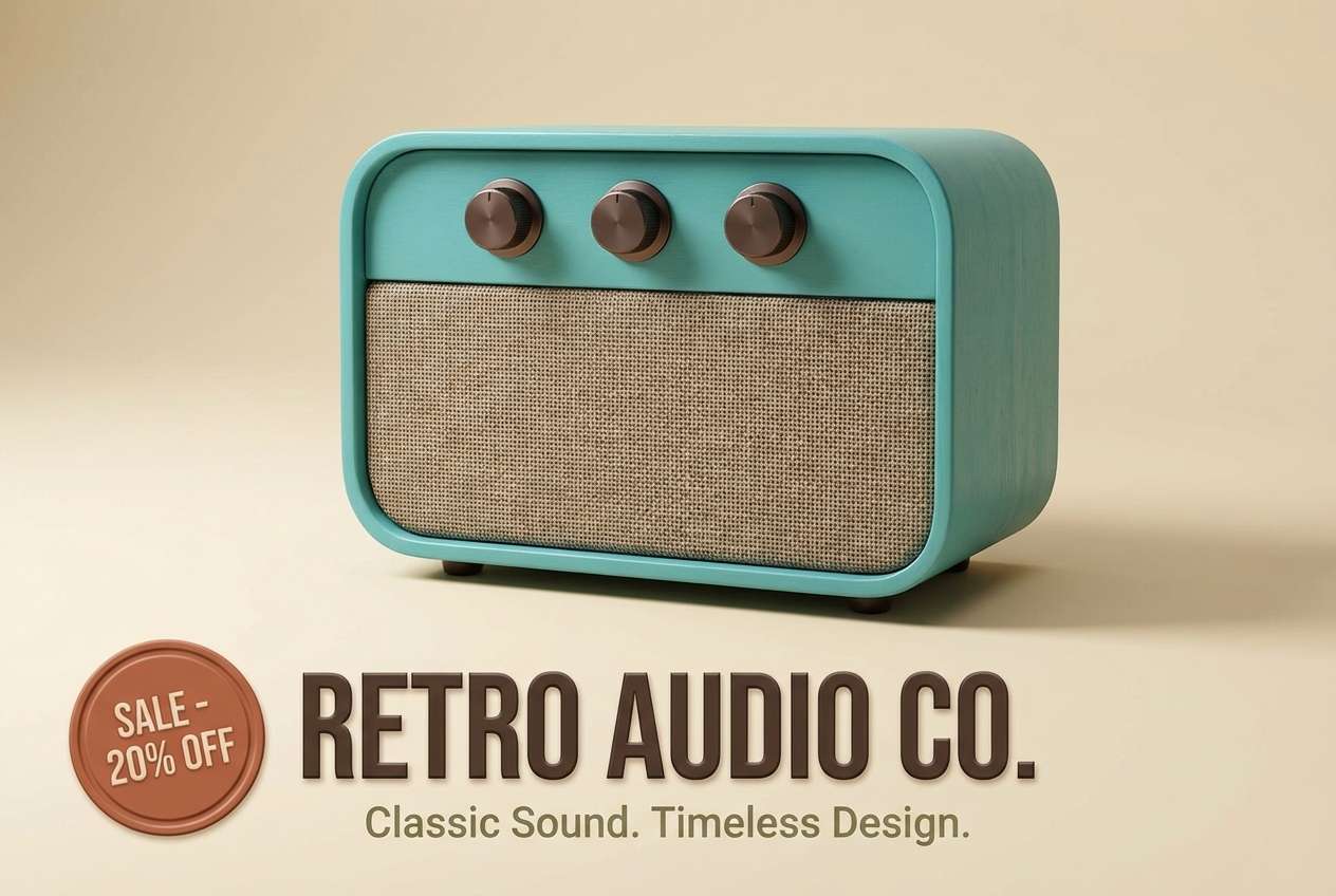 turquoise retro speaker ad