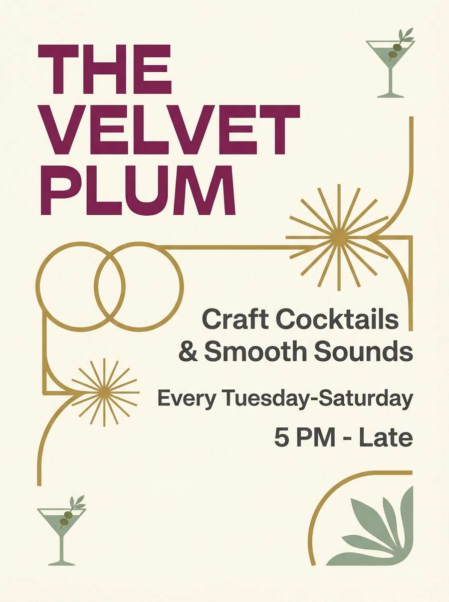 berry brass cocktail flyer