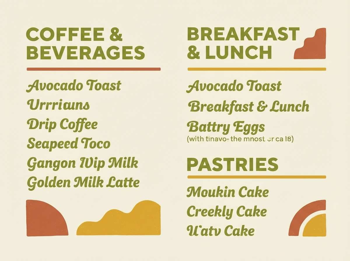 avocado cafe menu mockup