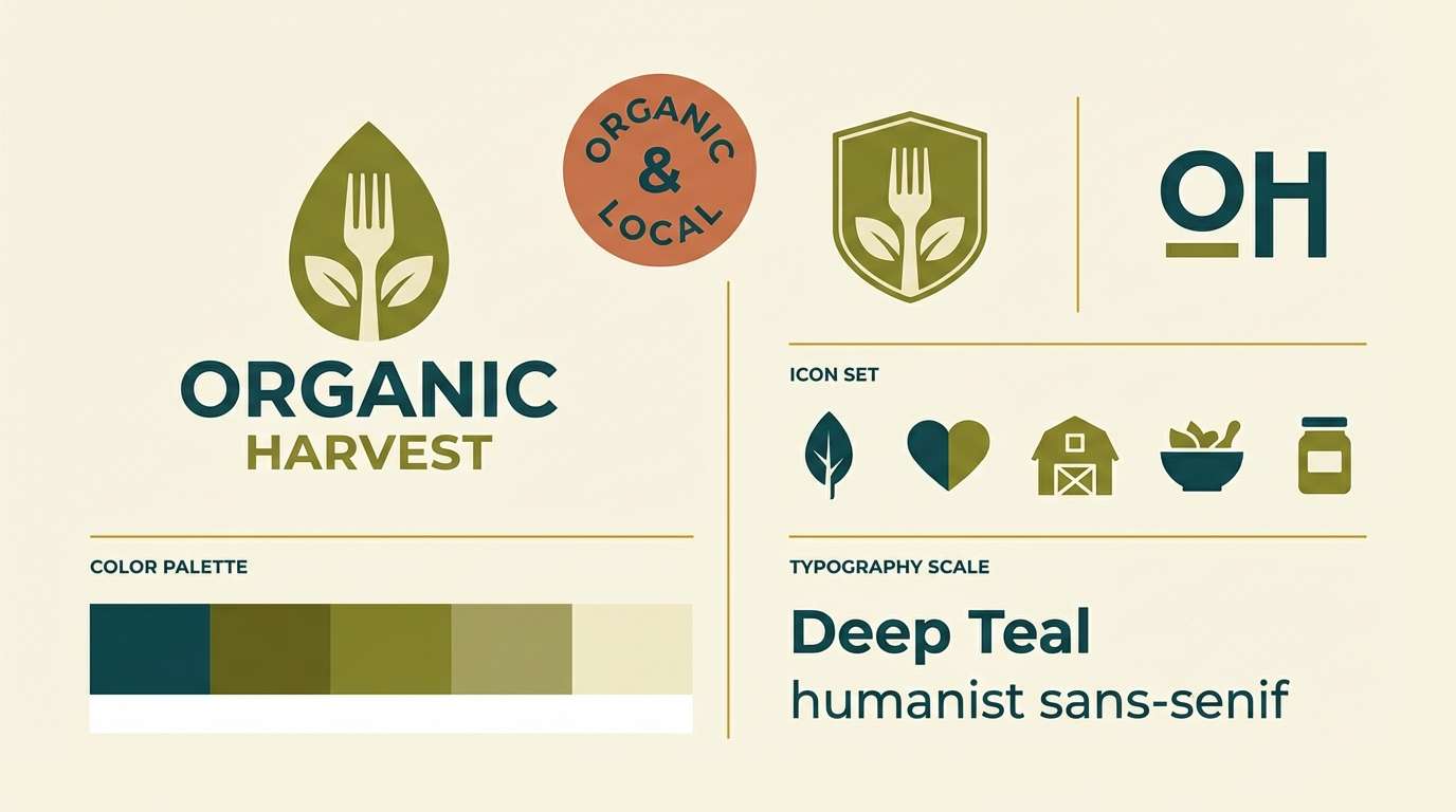 olive retro brand kit