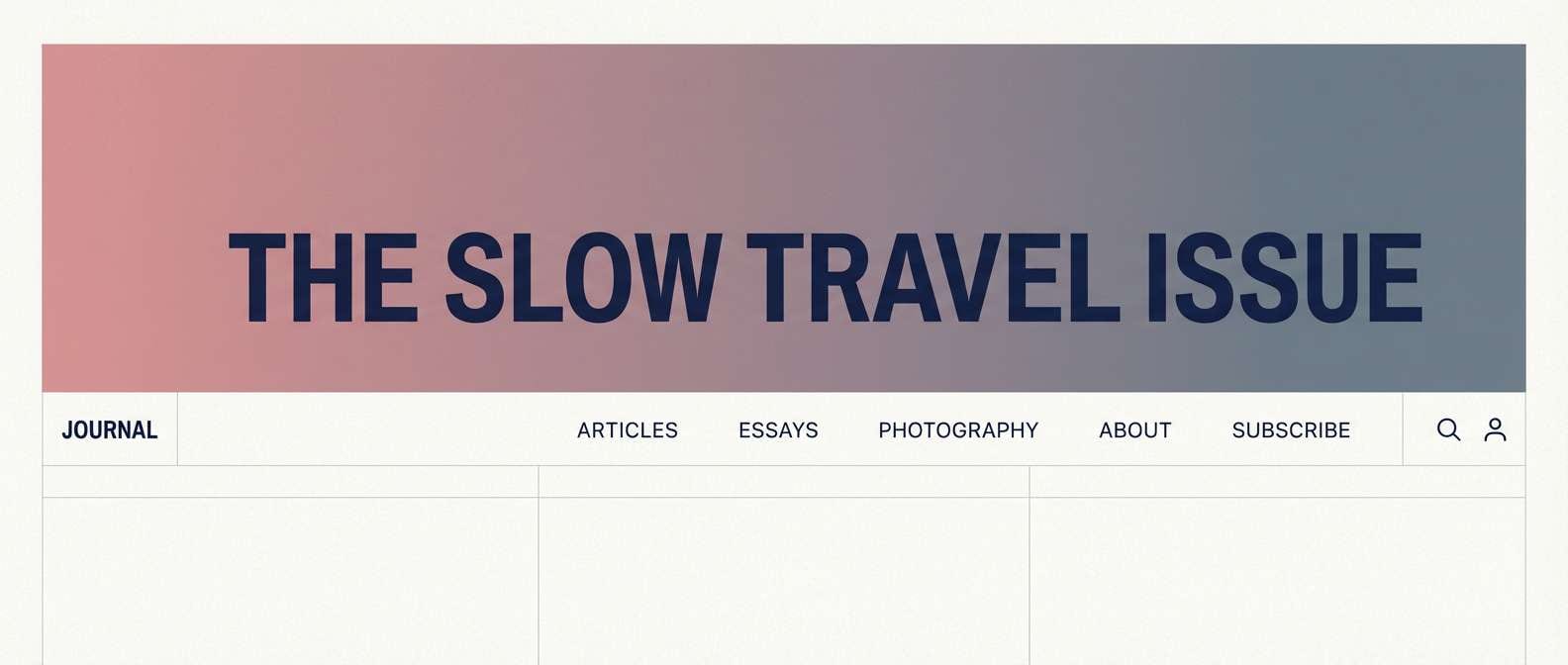 moody editorial header ui