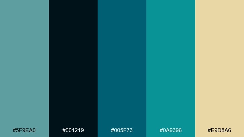 midnight aquarium cadet blue color palette with hex codes