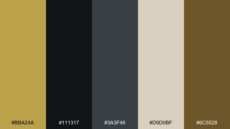 midnight atelier brass color palette with hex codes