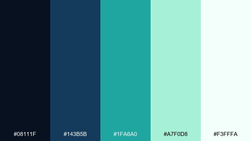midnight aurora winter color palette with hex codes