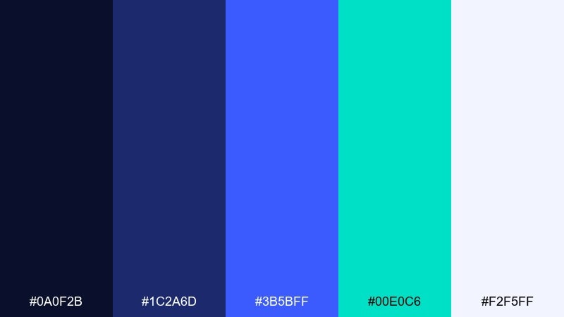 midnight bass music festival color palette with hex codes