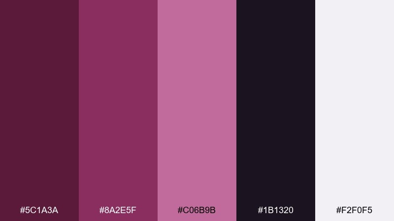 midnight berry boysenberry color combination with hex codes