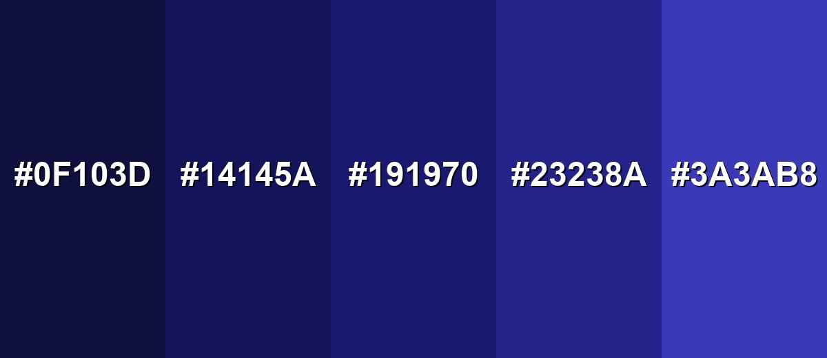 shades and variations of midnight-blue-color