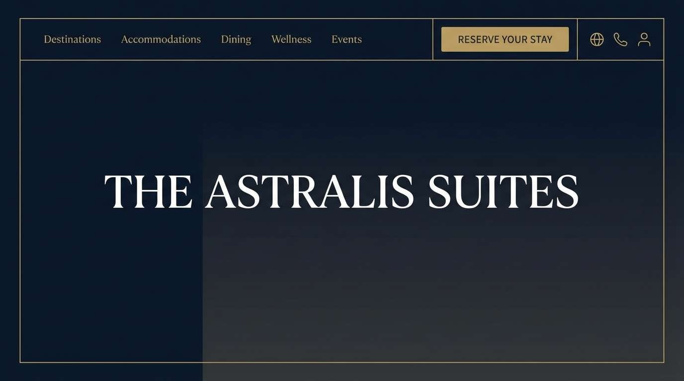 luxury hotel header using midnight blue color combinations