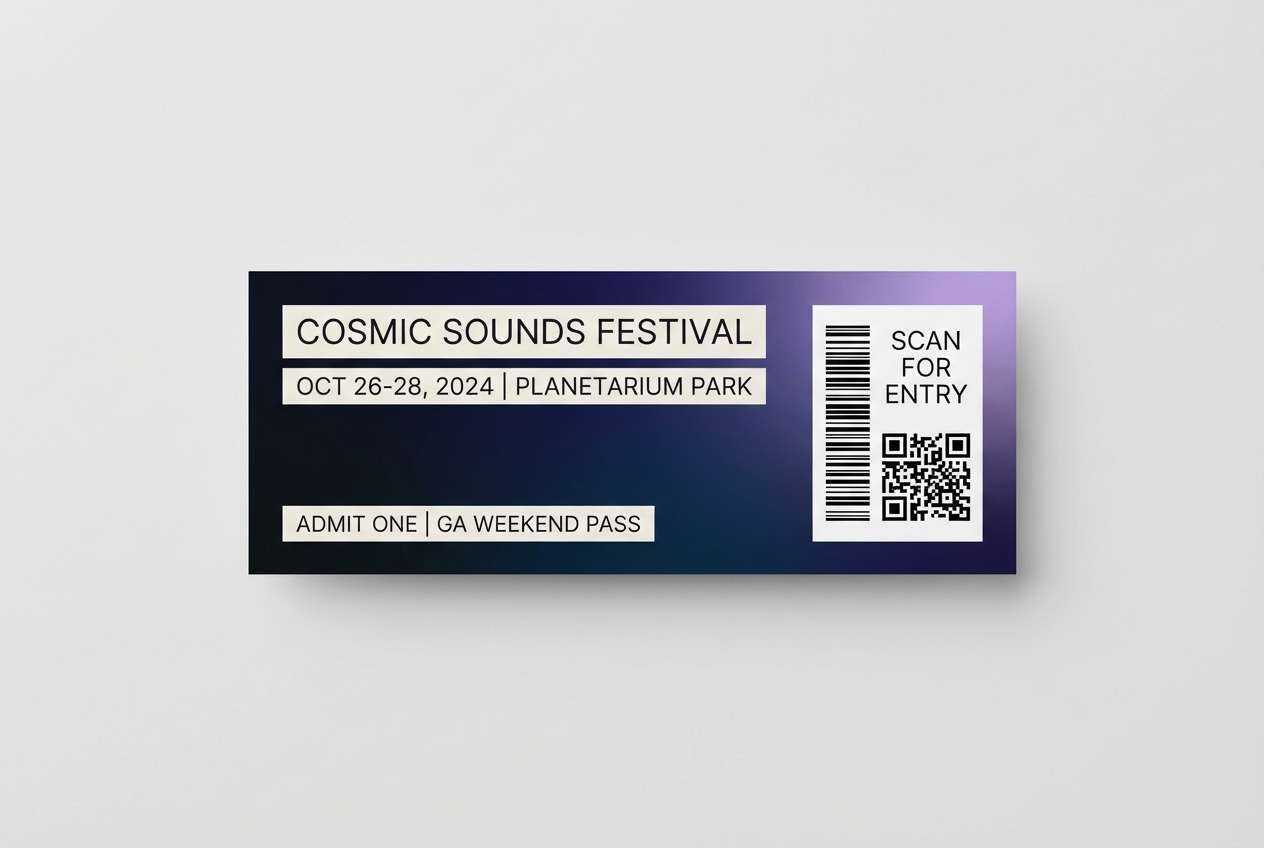 festival ticket design with midnight blue color tone