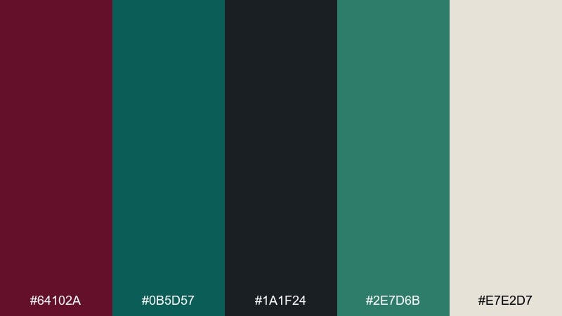 midnight botanical color palette with hex codes