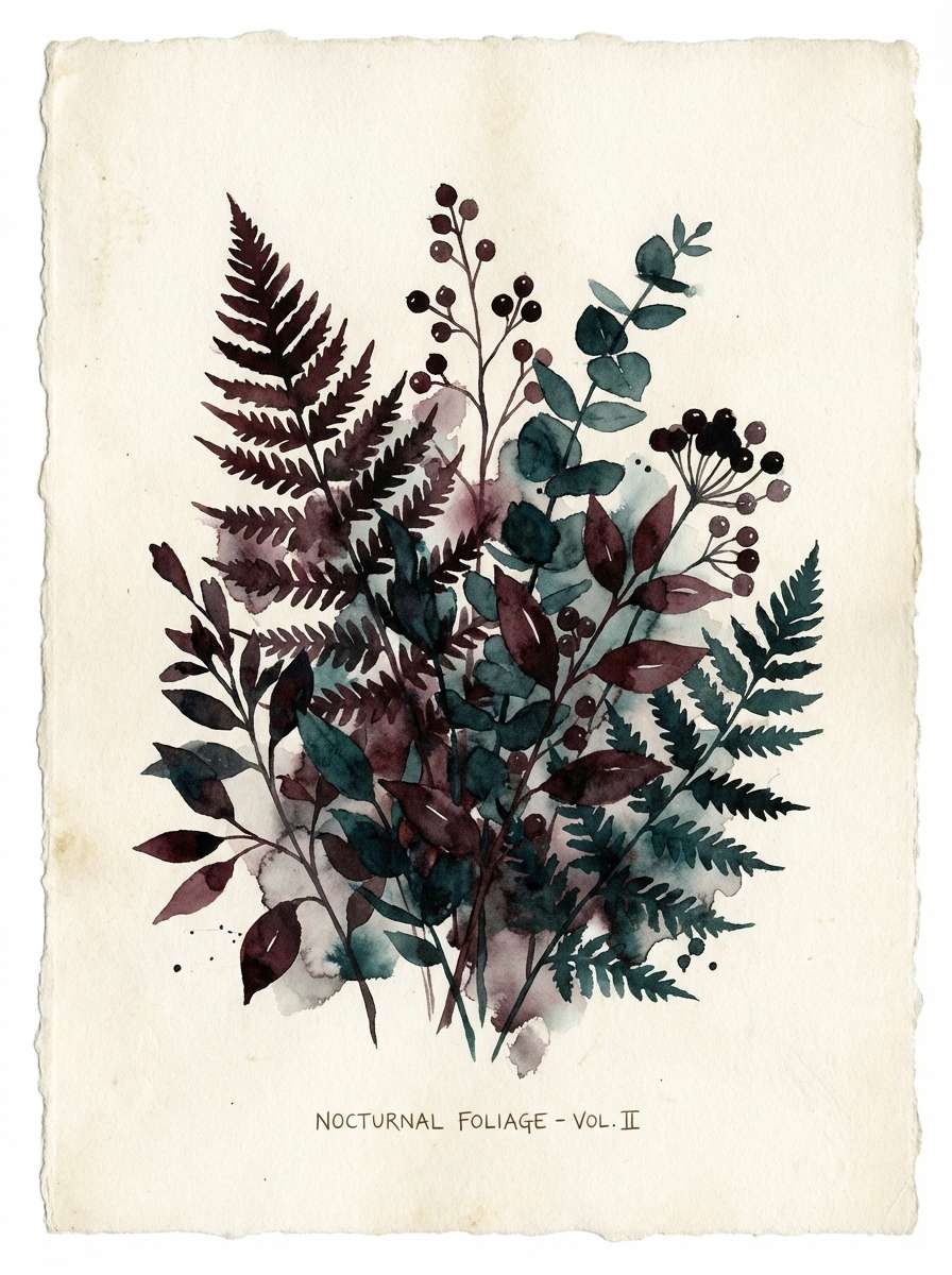 moody botanical poster