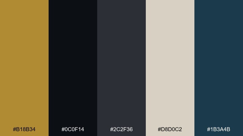 midnight brass antique brass color palette with hex codes