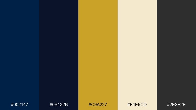 midnight brass oxford color palette with hex codes