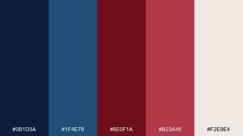 midnight burgundy glow color palette with hex codes