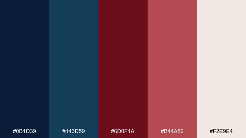 midnight cabernet color palette with hex codes