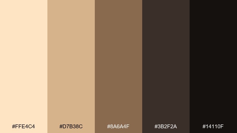 midnight cocoa contrast color palette with hex codes