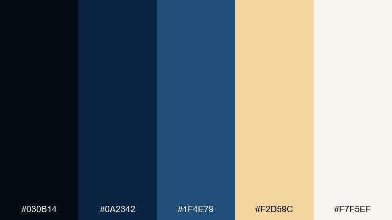midnight compass nautical color palette with hex codes