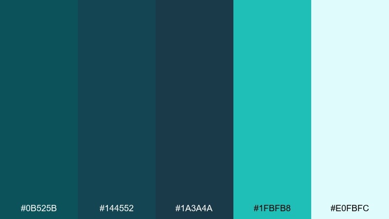 midnight current color palette with hex codes