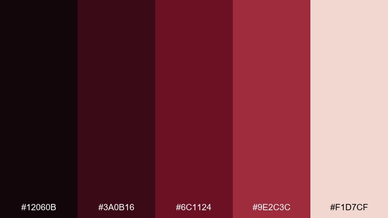 midnight garnet vampire color palette with hex codes