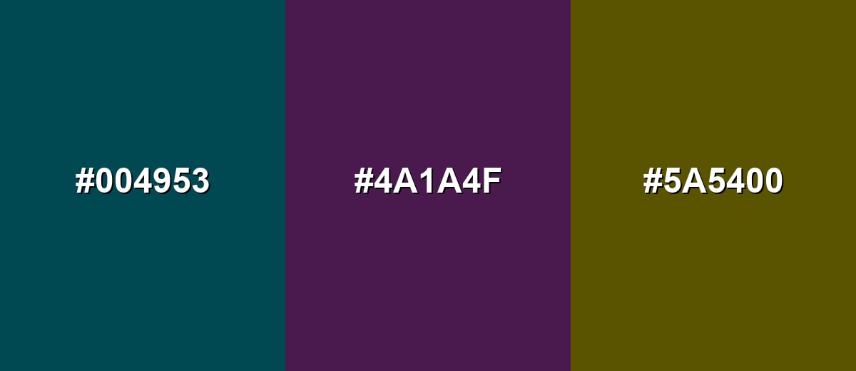 triadic combinations of midnight-green