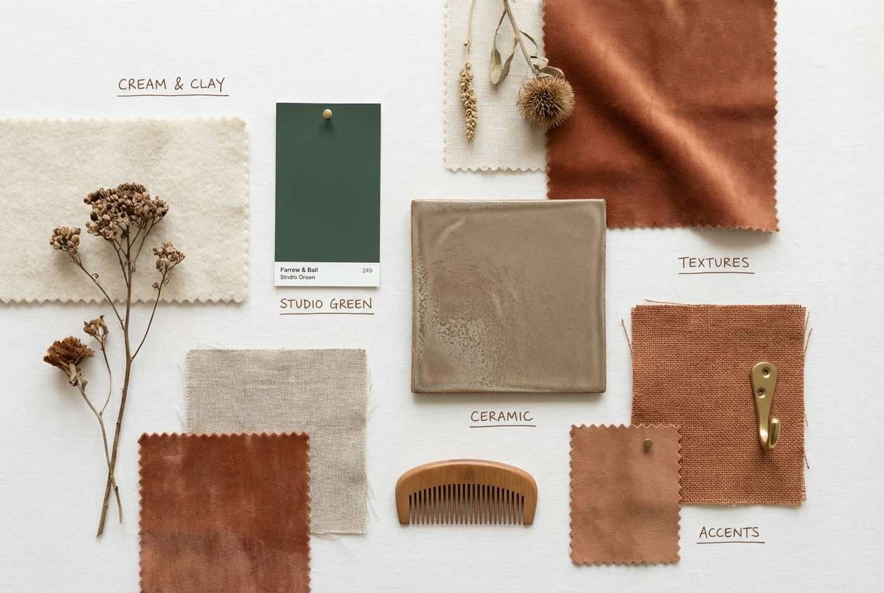 earthy interior mood board
