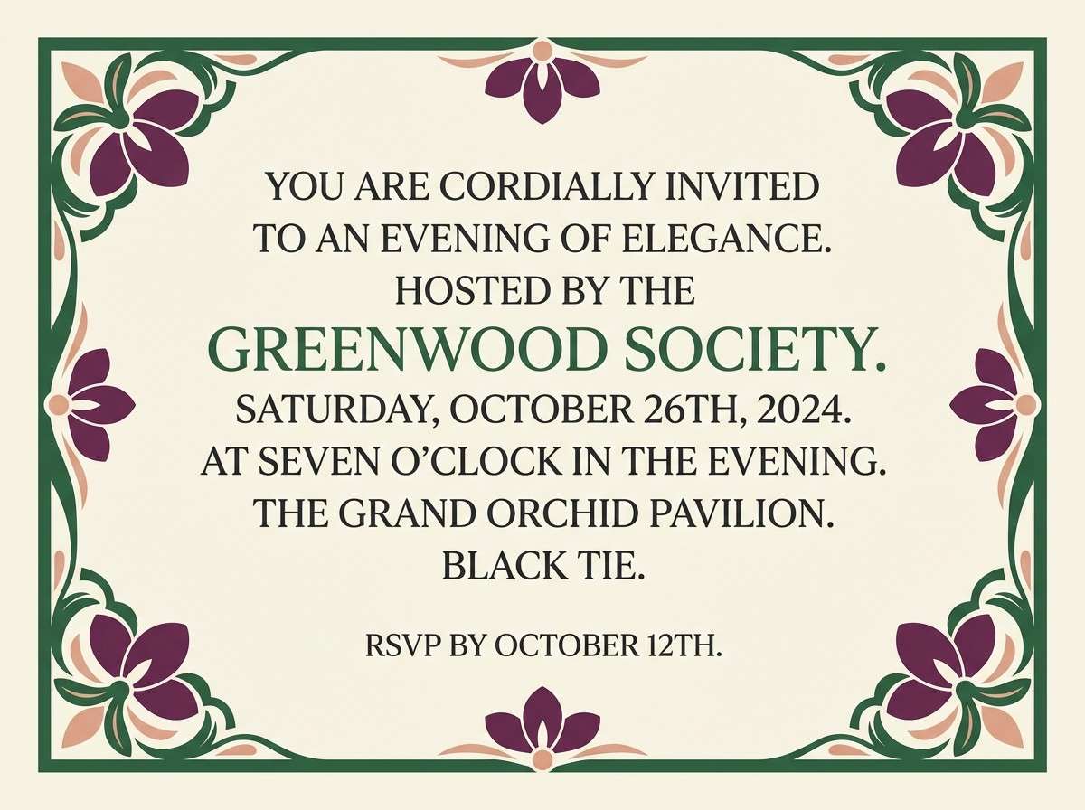 gala invitation card
