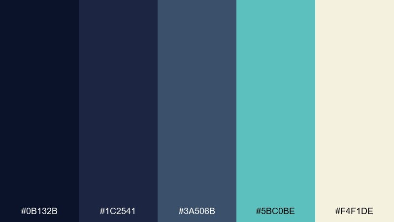 midnight harbor color palette with hex codes