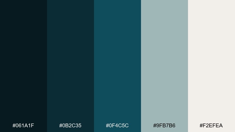 midnight kelp color palette with hex codes
