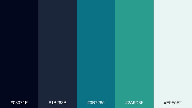 midnight kelp color palette with hex codes